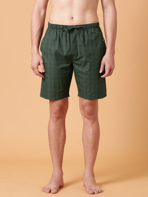 Green Checked Lounge Short