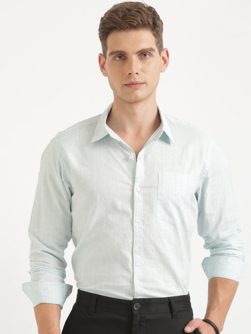 Light Green Striped Long Sleeve Shirt