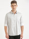 Light Grey Printed Full Sleeve Casual Shirt