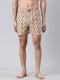 Beige & Purple Printed Cotton Boxer