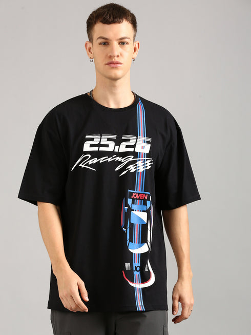 Black Oversized Printed T-shirt