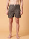 Brown & Black Checked Cotton Boxer