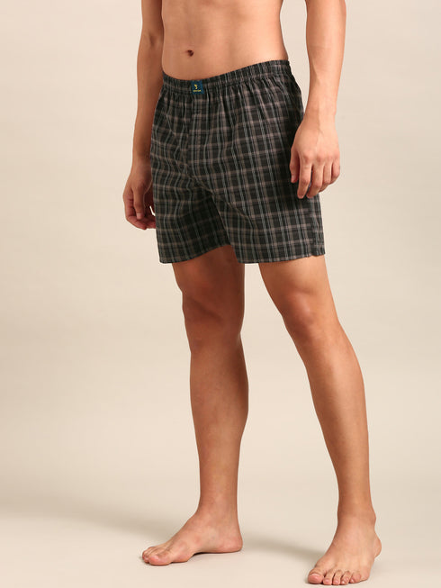 3 Pack Checked Cotton Boxers