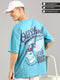 Sky Blue Oversized Puffy Printed T-shirt