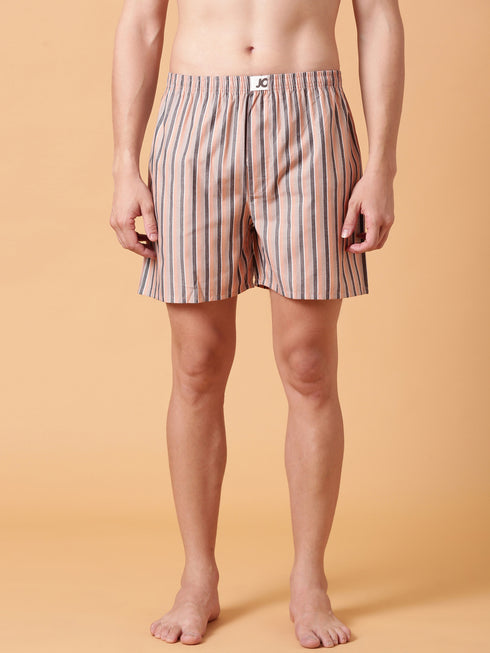 JOVEN Men Checked Pure Cotton Boxers Pack Of 2