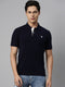 Navy Blue Solid Polo T-Shirt