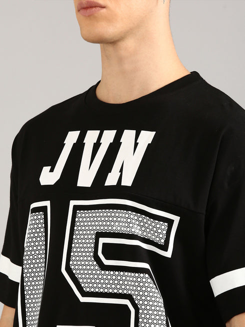 Black Printed Oversized T-shirt