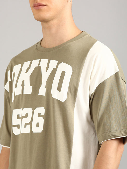 Olive Printed Relaxed Fit Co-Ords Set