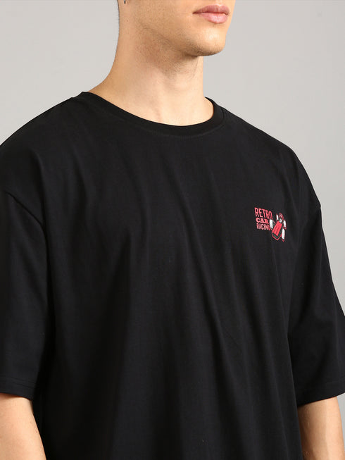 Black Oversized Printed T-shirt