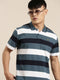 Blue Striped Polo T-shirt