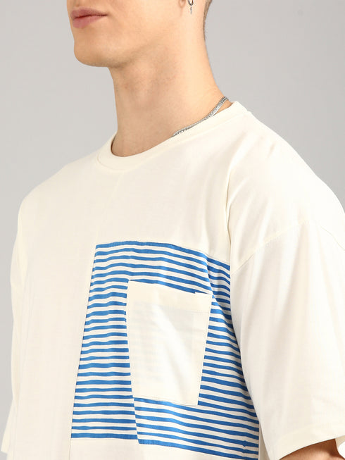 White Printed Oversized T-shirt