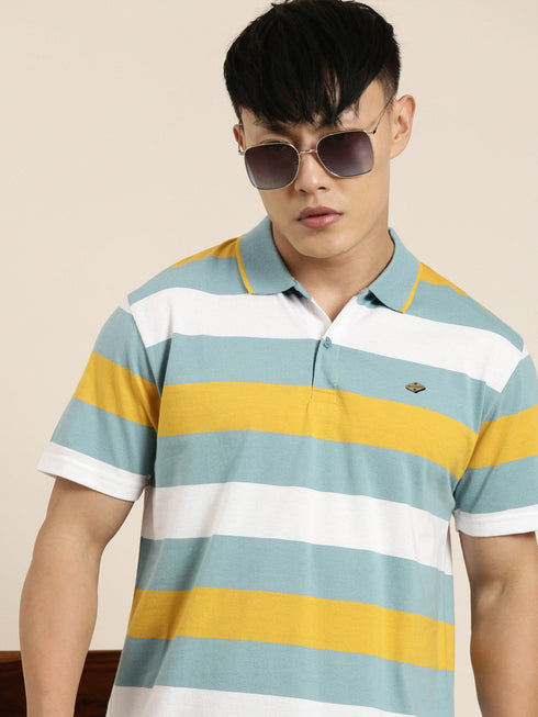Multicolored Striped Polo T-shirt