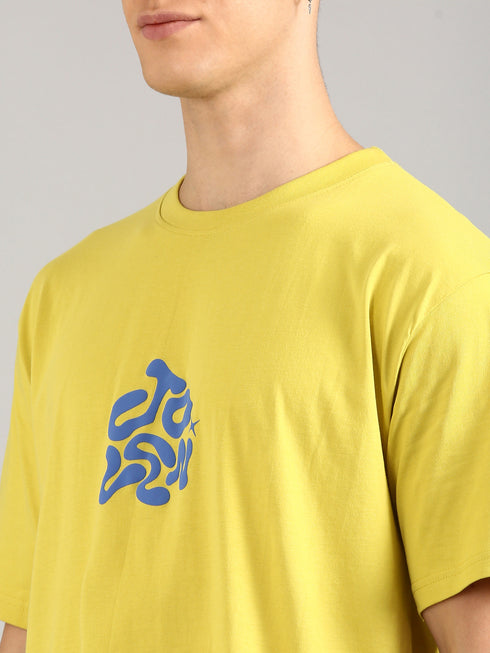 yellow Printed Oversized T-Shirt