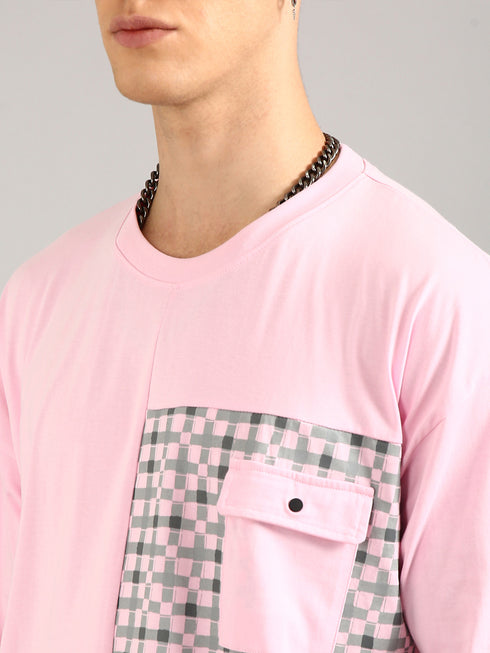 Pink Printed Oversized T-Shirt