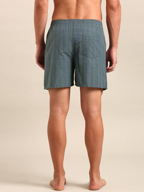 Green Checked Cotton Boxer