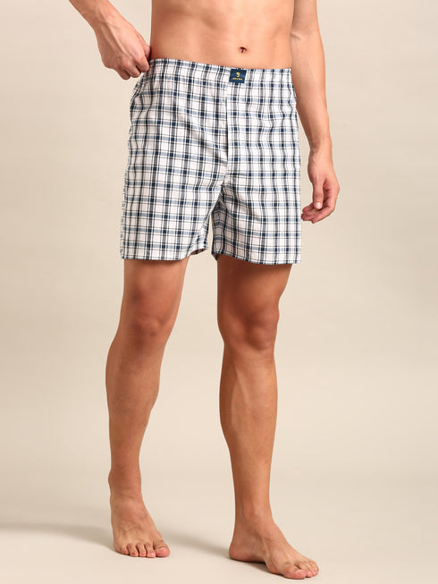 3 Pack Checked Cotton Boxers