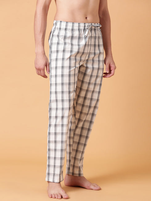 White Checked Lounge Pant