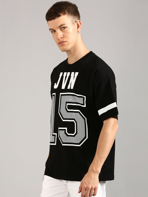 Black Printed Oversized T-shirt