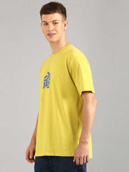 yellow Printed Oversized T-Shirt