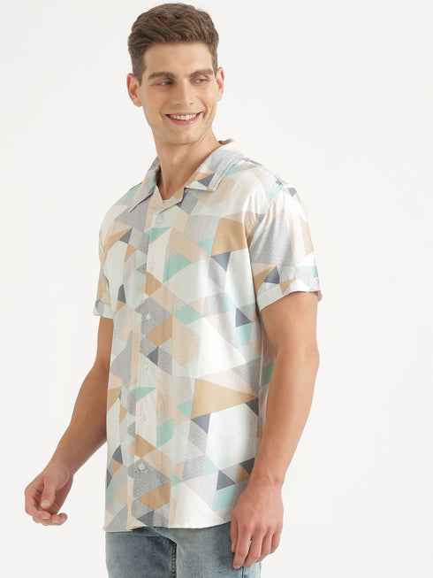 Multi-Colour Printed Short Sleeve Resort Shirt