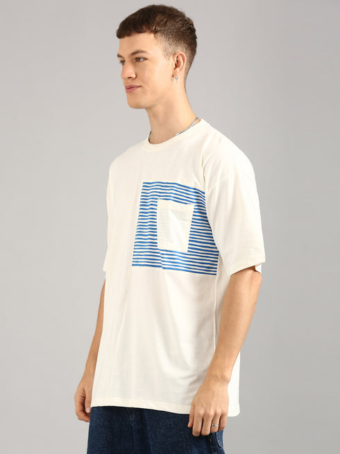 White Printed Oversized T-shirt