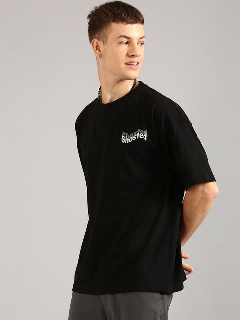 Black Printed Oversized T-Shirt