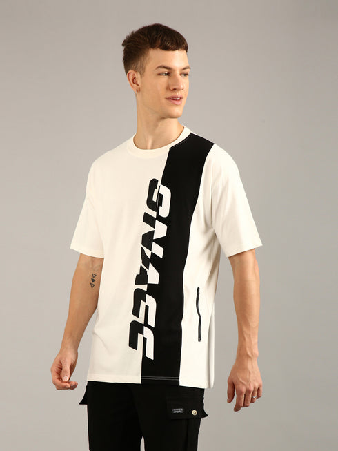 White Printed Oversized T-Shirt
