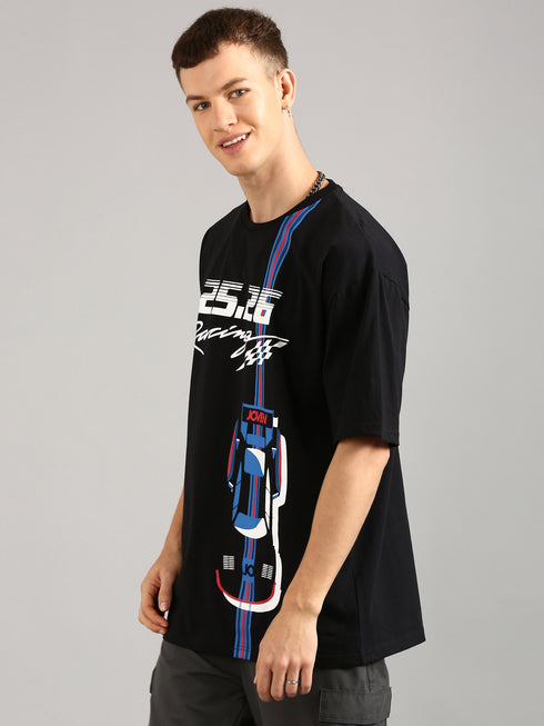 Black Oversized Printed T-shirt