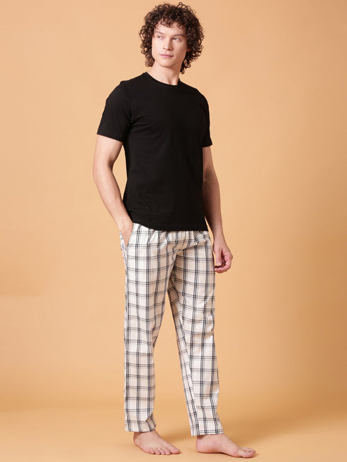 Black and White Checked Night Suit