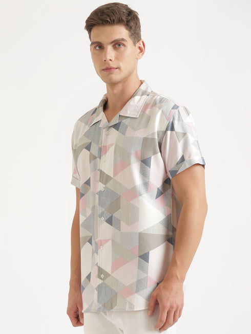 Multi-Colour Printed Short Sleeve Resort Shirt