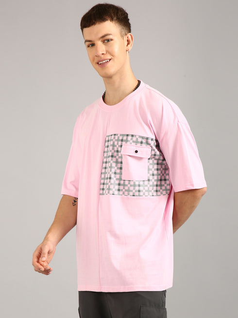 Pink Printed Oversized T-Shirt