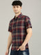 Brown Checks Short Sleeve Shirt