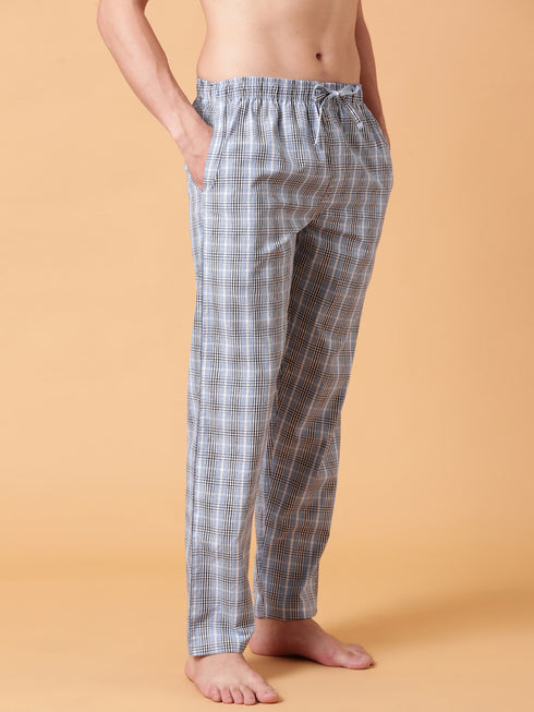 Sky Blue Checked Lounge Pant