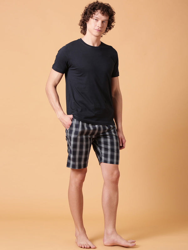 Navy Checked Night Suit