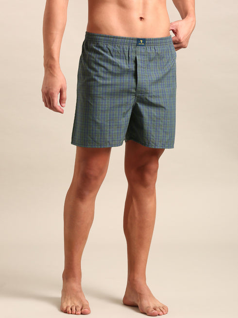 2 Pack Checked Cotton Boxers