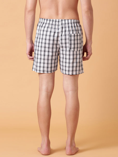 JOVEN Men Checked Pure Cotton Boxers Pack Of 2