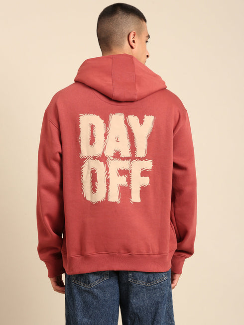 JOVEN Men Printed Full Sleeve Hooded Sweatshirt