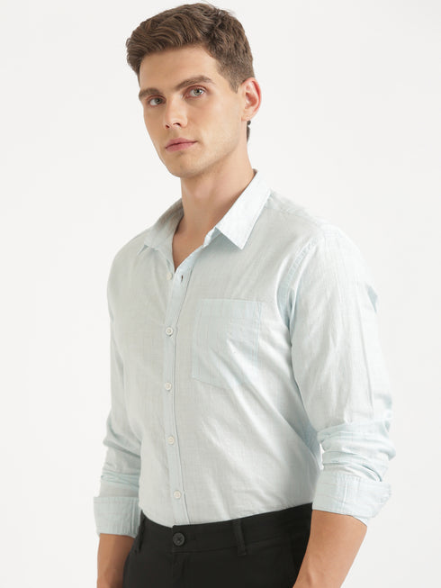 Light Green Striped Long Sleeve Shirt