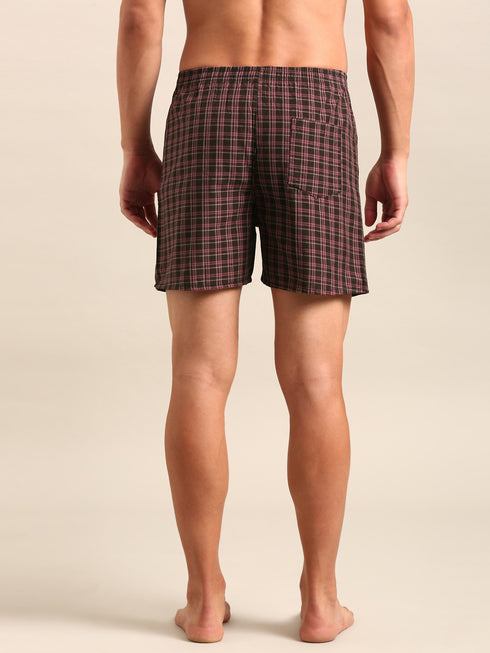 3 Pack Checked Cotton Boxers