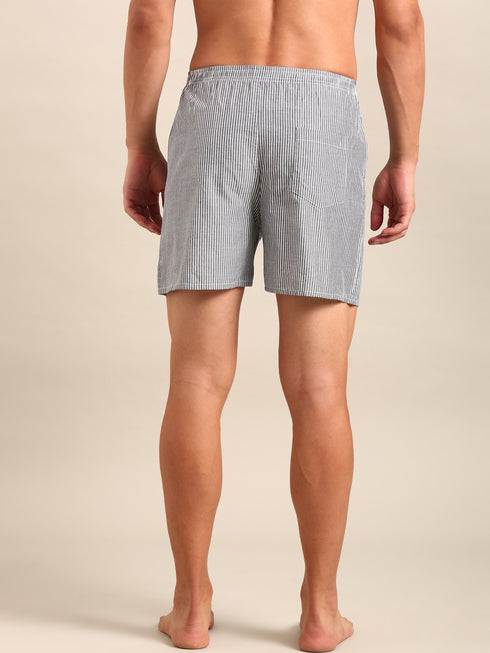 2 Pack Checked & Striped Cotton Boxers