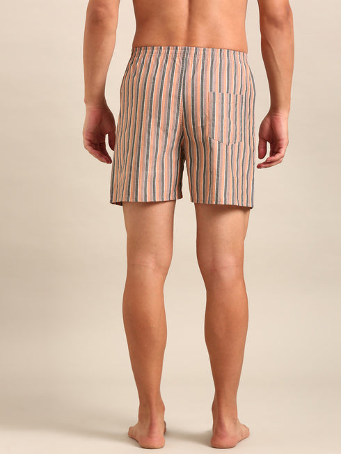 Brown Checked Cotton Boxer