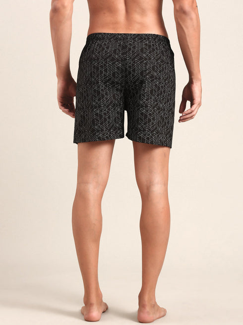 Black & White Printed Cotton Boxer