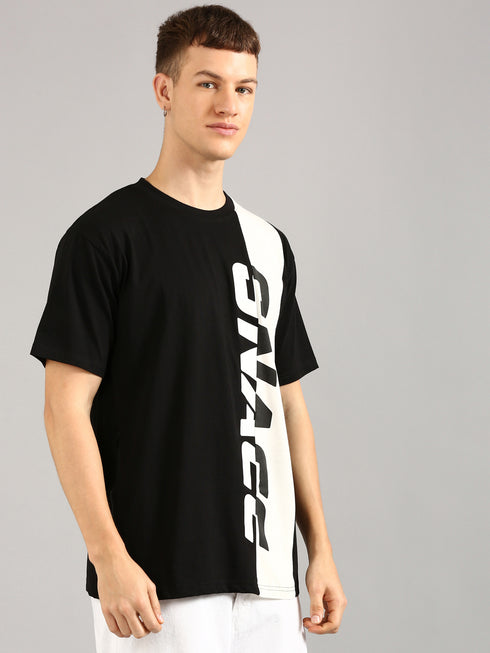 Black Printed Oversized T-shirt