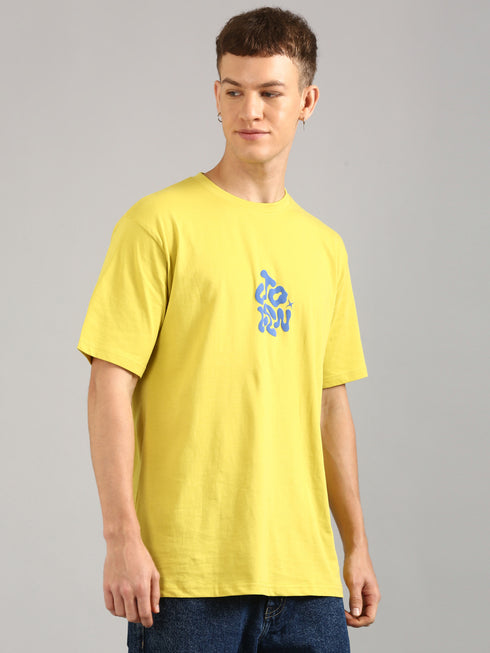 yellow Printed Oversized T-Shirt