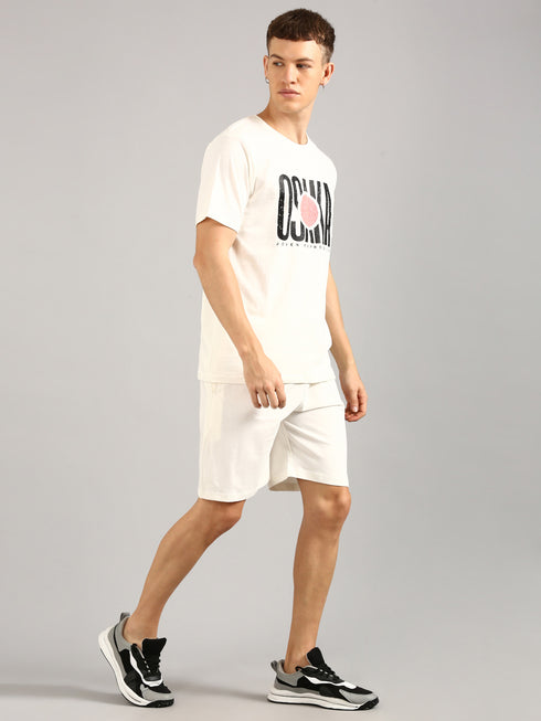 White Printed Regular Fit Co-Ords Set
