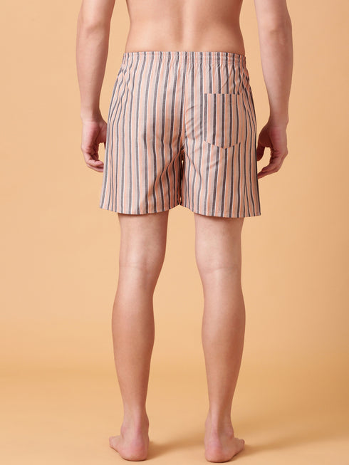 Brown Checked Cotton Boxer