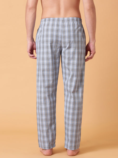 Sky Blue Checked Lounge Pant