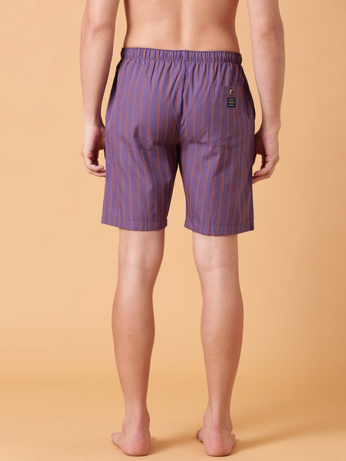 Purple Checked Lounge Short