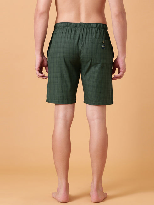 Green Checked Lounge Short