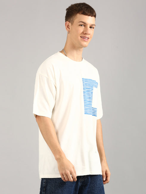 White Printed Oversized T-shirt